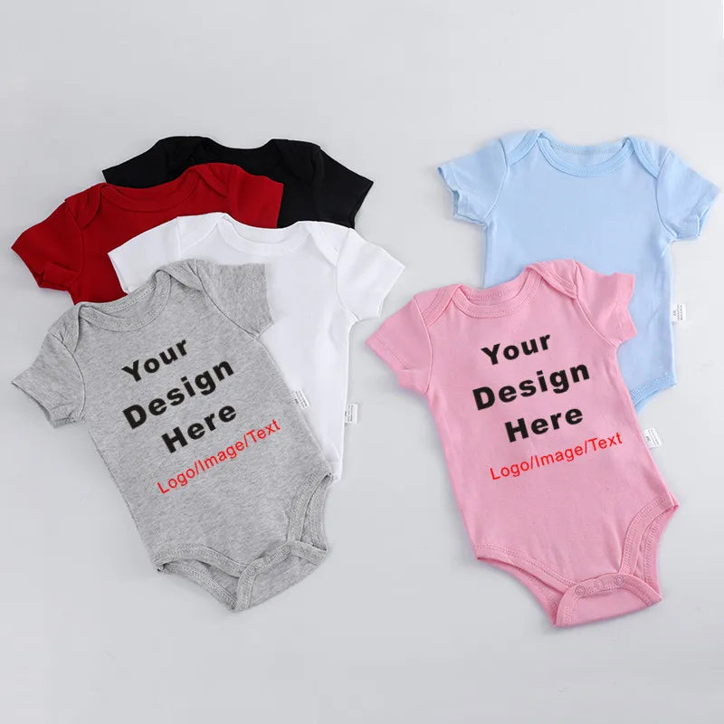 DIY YOUR Deisng Newborn Customization Bodysuit Long Sleeve & Short Sleeve Jumpsuit Simple CUSTOM TEXT Baby Romper