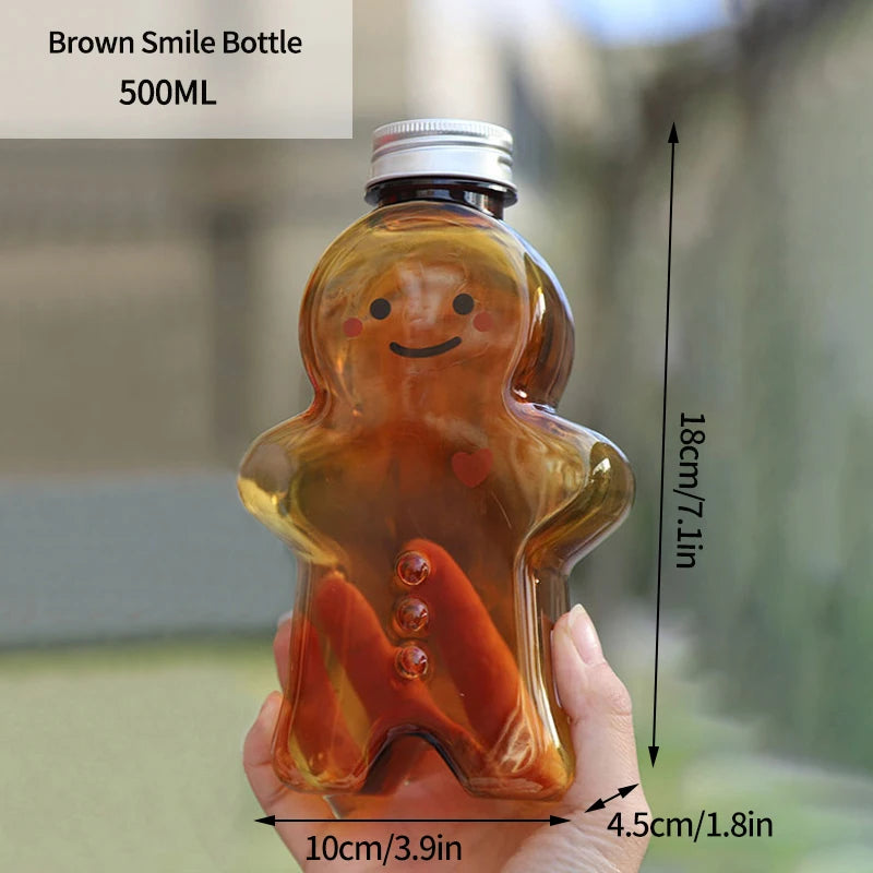 Christmas Cups Decorations 2026 Milk Tea Bottle Plastic Christmas Mug Gingerbread Man Xmas Tree Coffee Cup 2026 Christmas Gifts