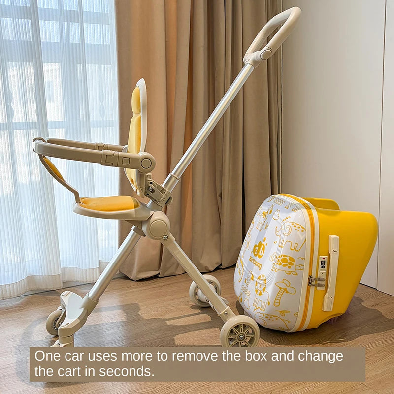 Suitcase for Children can sit and ride 2 in 1 Detachable Trolley Handle 20 inch Kids carrier Suitcase with Seat and Guardrail