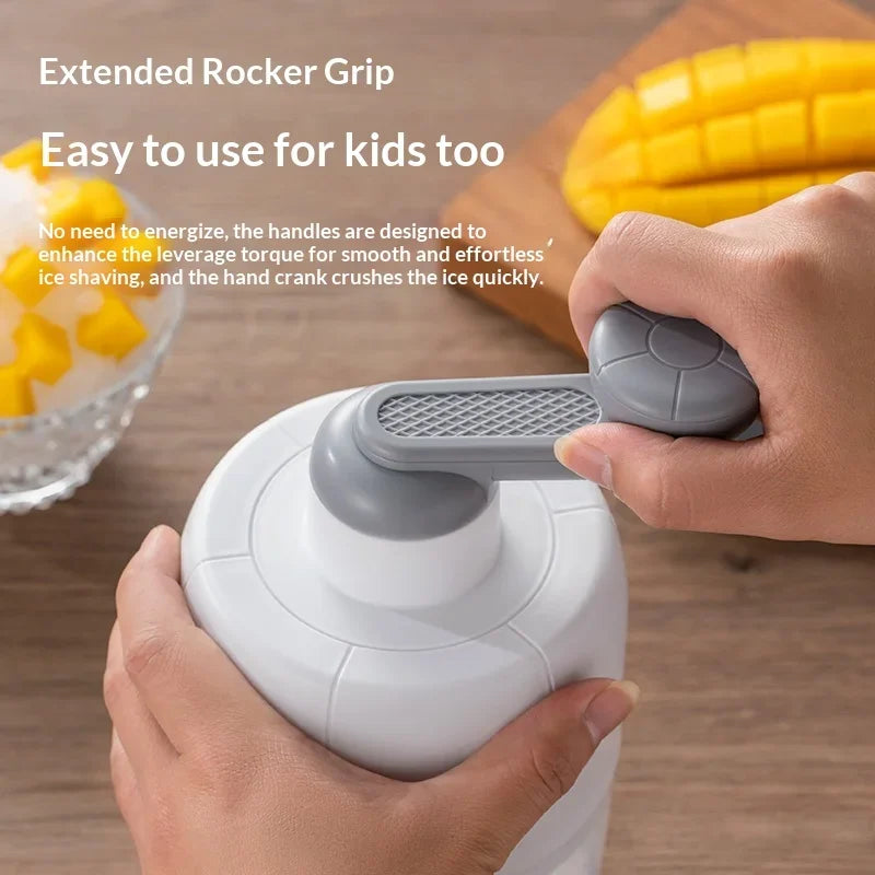 Shaved Ice Machine Mini Ice Crusher Hand Operated Shaved Ice Milkshake Maker Household Portable Small Hail Machine Kitchen Tool