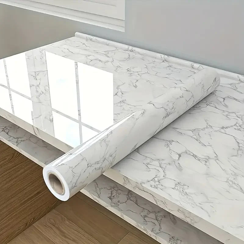 Marble Self-Adhesive Wallpaper Waterproof and Oil Resistant PVC Stickers Kitchen and Living Room Background Wall Wallpaper
