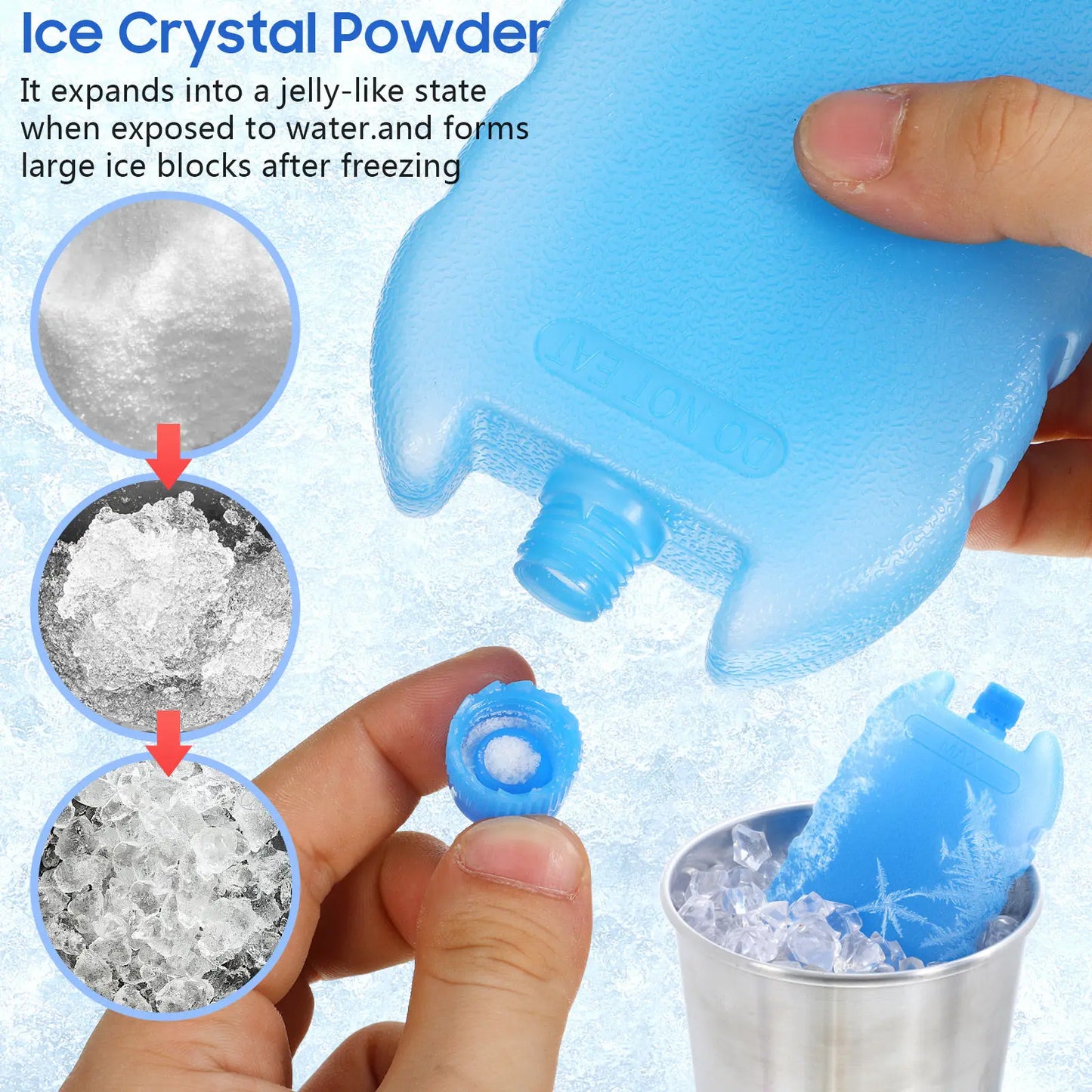 8Pcs Air Cooler Ice Packs Reusable Flexible Cooler Ice Blocks for Lunch Box Food Storage Office Bedroom Living Room Camping