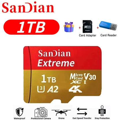 2026 Hot Sale Micro TF Card V30 Class10 High Capacity Flash Memory Card Multiple Sizes for Office Computer/Monitoring/Phones