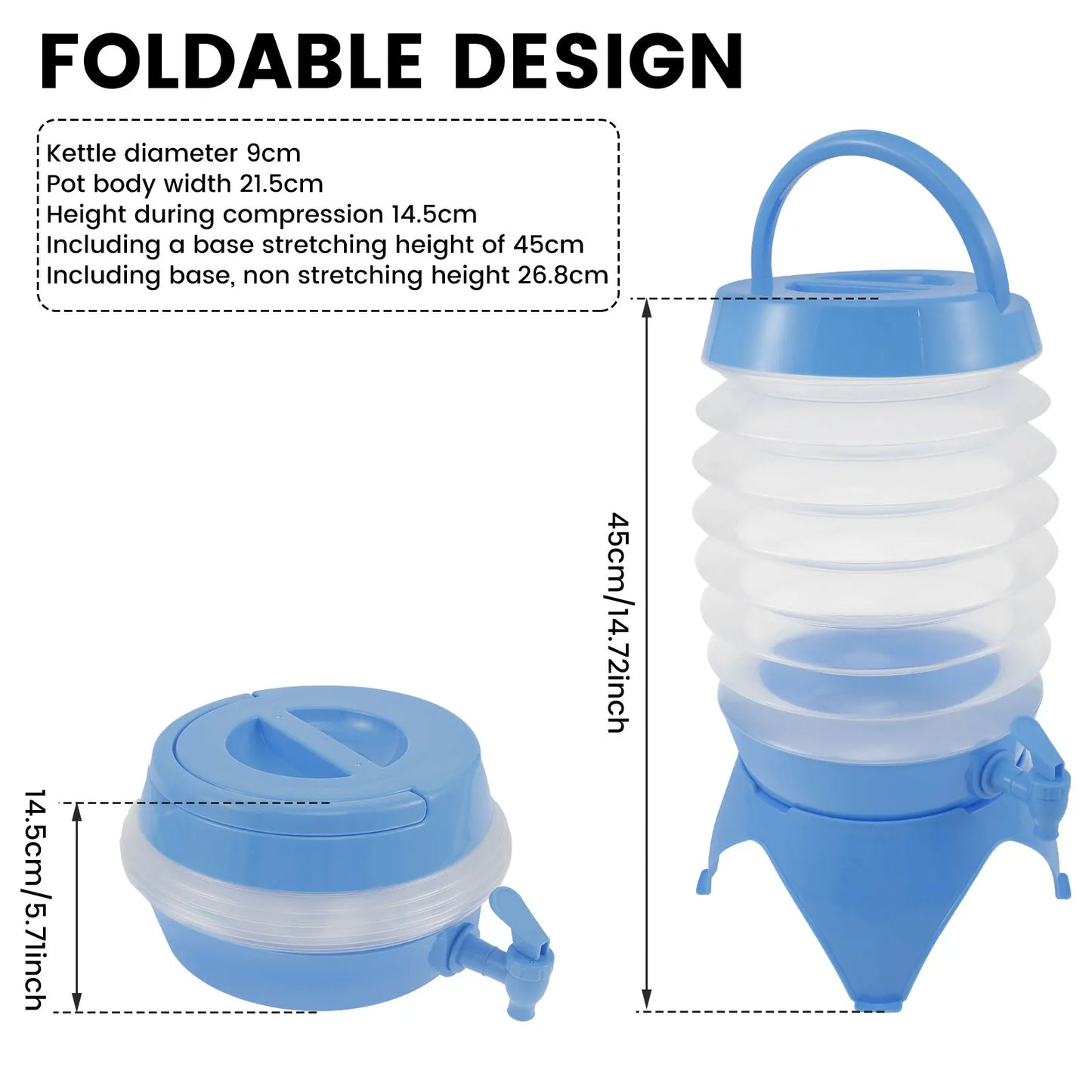 Outdoor Camping with Faucet Kettle Juice Bucket Portable Outdoor Camping Folding Water Bucket Compressed Large Folding Kettle