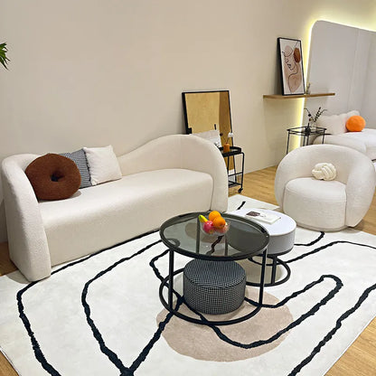Nordic Cream Style Sofa Modern Designer Clothing Store Beauty Salon Arc Sofa Lounge Reception Office Furniture Transat FYSS