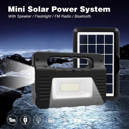 Outdoor Portable Solar Lighting System Power Generator 6W Solar Panel 3 LED Bulbs Emergency Solar Power Bank for Home Camping