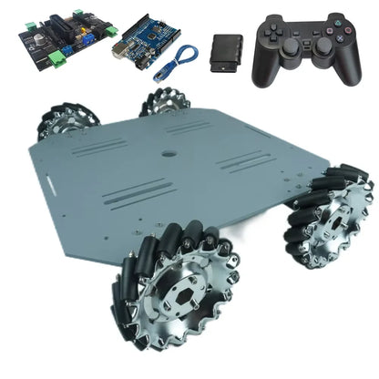 80Kg Load Robot Car Chassis With 152mm Metal Mecanum Wheel 24V Encoder Motor RC Tank Car for Arduino Programmable Robot DIY Kit