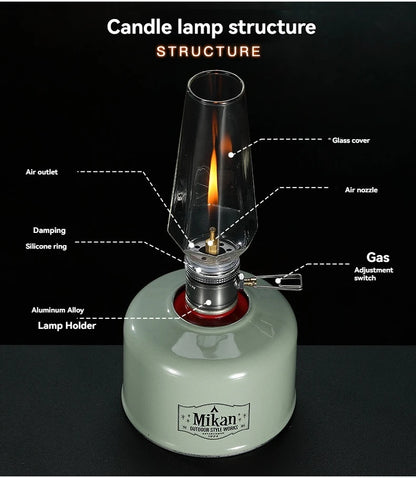 CAMPINGMOON T-1 Outdoor Gas Coreless Candle Lamp Gasification Tent Gas Lamp Atmosphere Camping Flat Gas Candle Lamp
