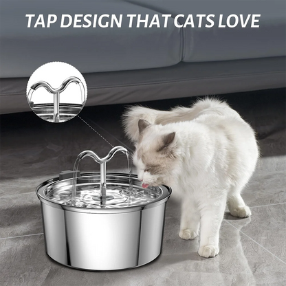 3L Cat Water Fountain Stainless Steel Pet Water Fountain with Automatic Water Fountain for Cats Inside Dog Fountain Dispenser