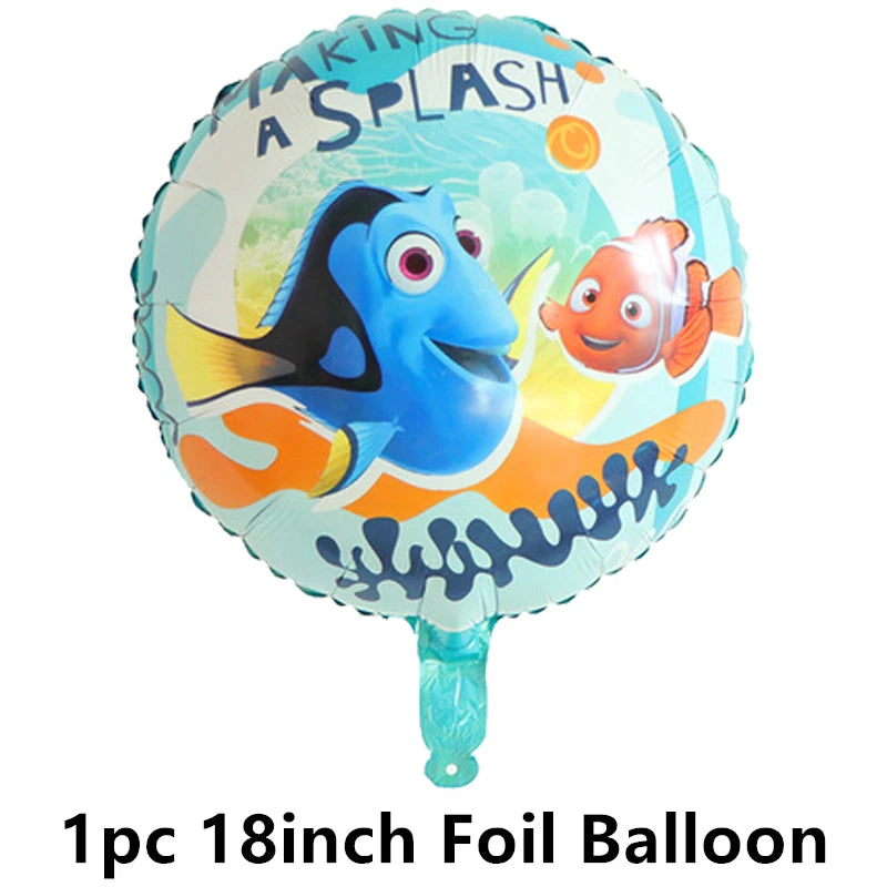 Finding Nemo Fish Latex Balloons Clownfish Dory Ocean Sea Foil Ballons Happy Birthday Banner Cake Topper Party Decor Kid Boy Toy
