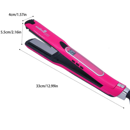 High quality Portable Mini Steam Curling Straightening Iron Negative Ion Ceramic Temp Display Hair Styling Tool