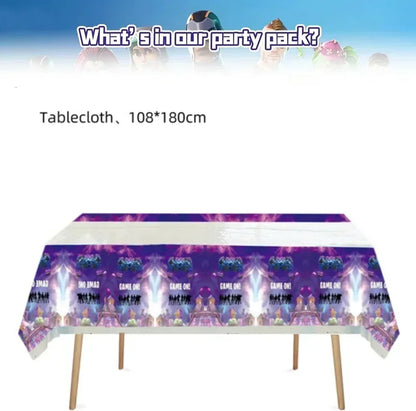 Fortnite Balloons Happy Birthday Banner Shooting Game Party Decoration Alpaca Llama Disposable Tableware Background Cake Topper