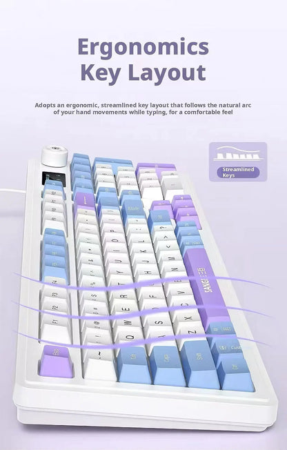 Wired Mechanical Feel Keyboard Mouse Set RGB Glow Low Noise Ultra Thin Gaming Combo Fashion High Value Computer Office Kit