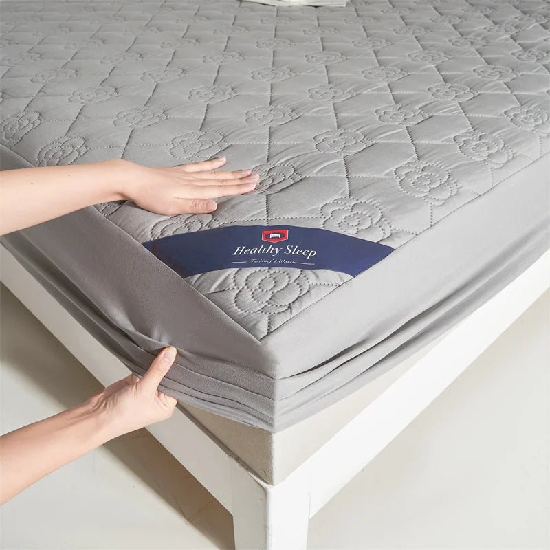 Waterproof Breathable Quilted Fitted Sheet Deep Pocket Mattress Cover Soft Microfiber Elastic Anti-slip Twin Full Queen King Bed