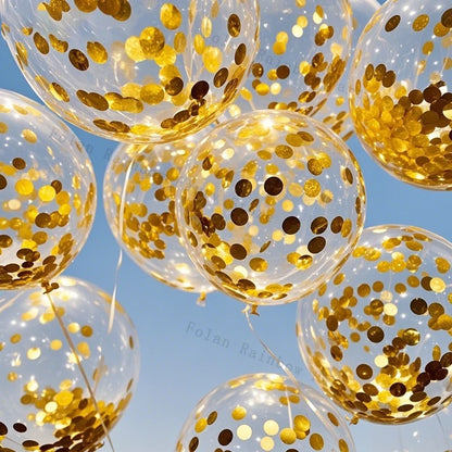 10/30/50/100Pcs 1012 Inch White Golden Balloons Pastel Ballon Golden Confetti Balloons For Birthday Weddings Anniversary Party