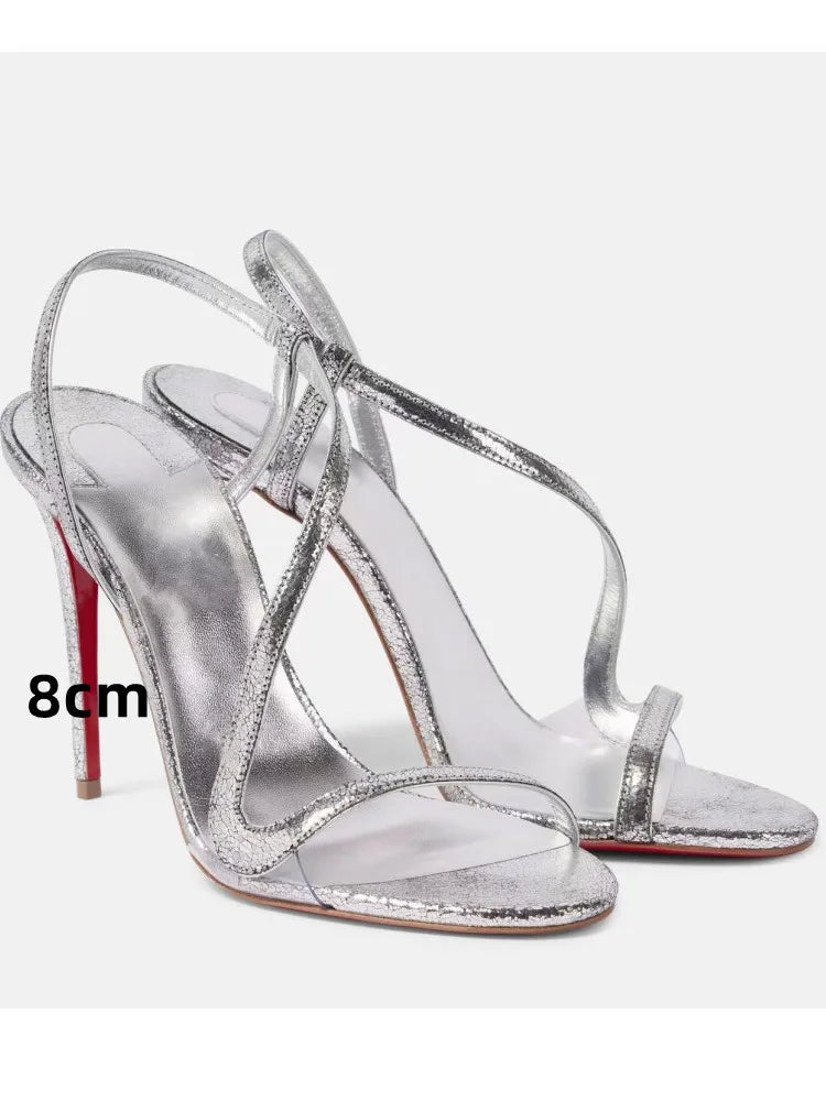 Ladies' Summer New Multi Color Serpentine Grass Stiletto Sandals Sexy Party Fashion Show 35-44 Large Women's Sandals