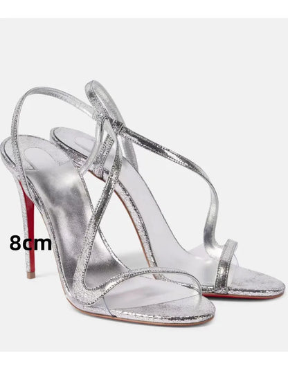 Ladies' Summer New Multi Color Serpentine Grass Stiletto Sandals Sexy Party Fashion Show 35-44 Large Women's Sandals