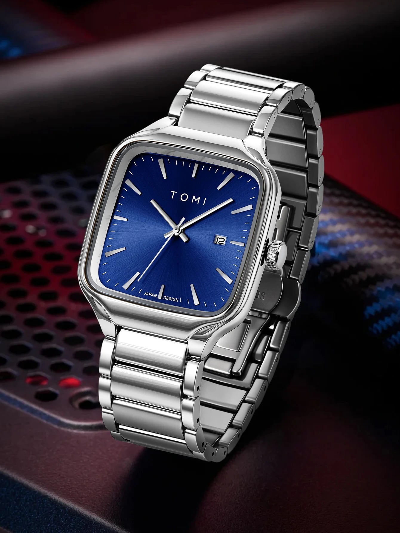 TOMI Men's Quartz Watch New Fashion Box Set Cufflinks Ring Fashion Set Box Watch as a Gift for Men's Gift Box