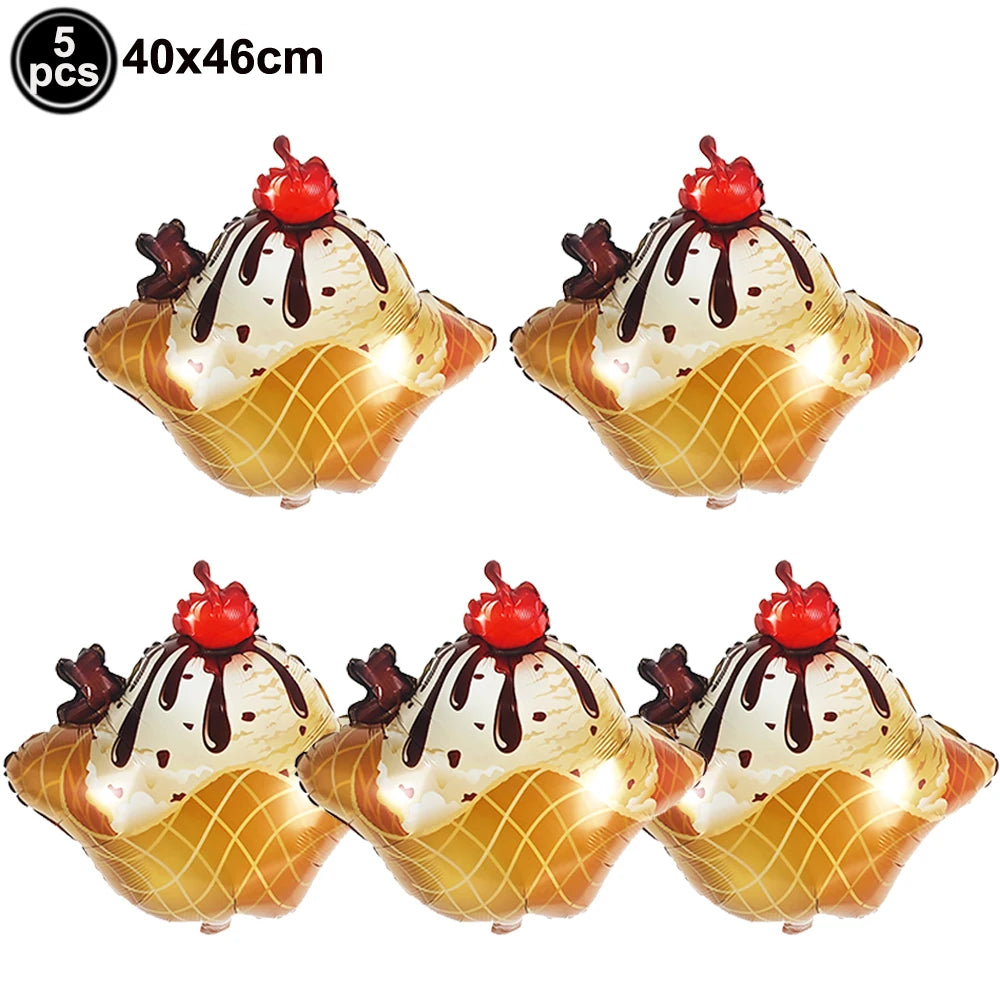 Ice Cream Balloons Sweet Candy Balloon Ice Cream Shaped Balloons for Summer Beach Birthday Baby Shower Party Decoration