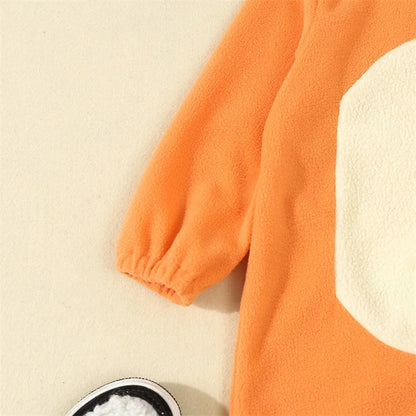 Cartoon Blue Orange Dog Costume For Toddler Baby Boys Girls Halloween Costume Hooded Ear Tail Jumpsuit