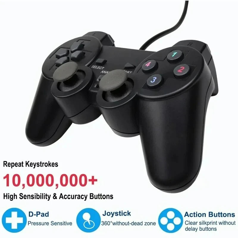 Wired USB PC Gaming Joystick Gamepad Game Controller for Windows Laptop Computer WinXP Win7 Win8 Win10 Gaming Accessories