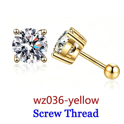 Premium 0.5-2ct Moissanite Diamond Stud Earrings for Women Orginal 925 Sterling Silver Screw Back Women Moissanite Earring 2026