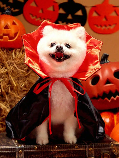1 PC Halloween Red & Black Vampire Cape, Pet Costume SP260705215361087732970