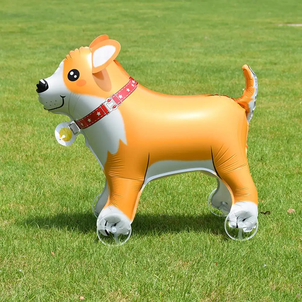 4D Dinosaur Dog Cat Standing Foil Balloons Animals Walking Balloon With Wheel for Kids Birthday Party Decoration Baby Showe R0H6