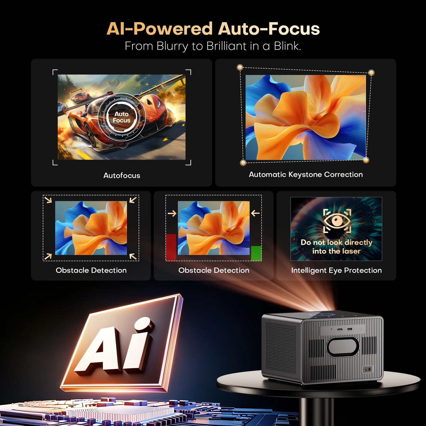 XIWBSY 64GB Google TV Projector 4000ANSI Offline Cinema Beamer 4K HD Video Projector Android 14.0 Sealed Optical Projector