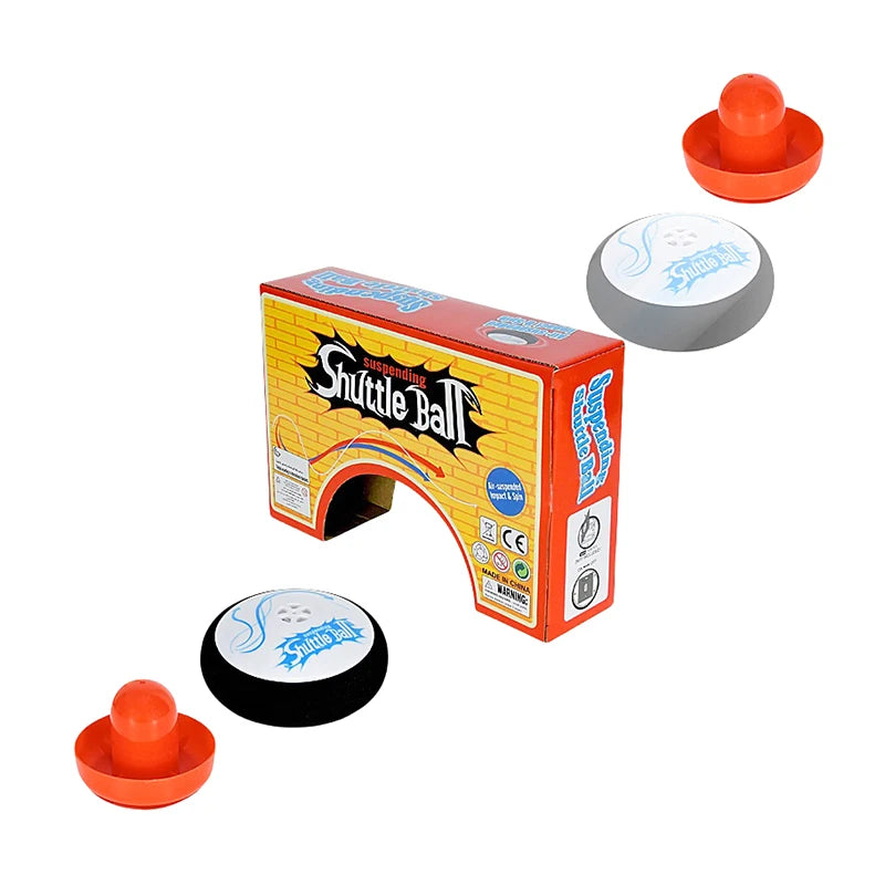 Floating Hover Puck Game with Red Pushers for Kids, Tabletop Hockey Game