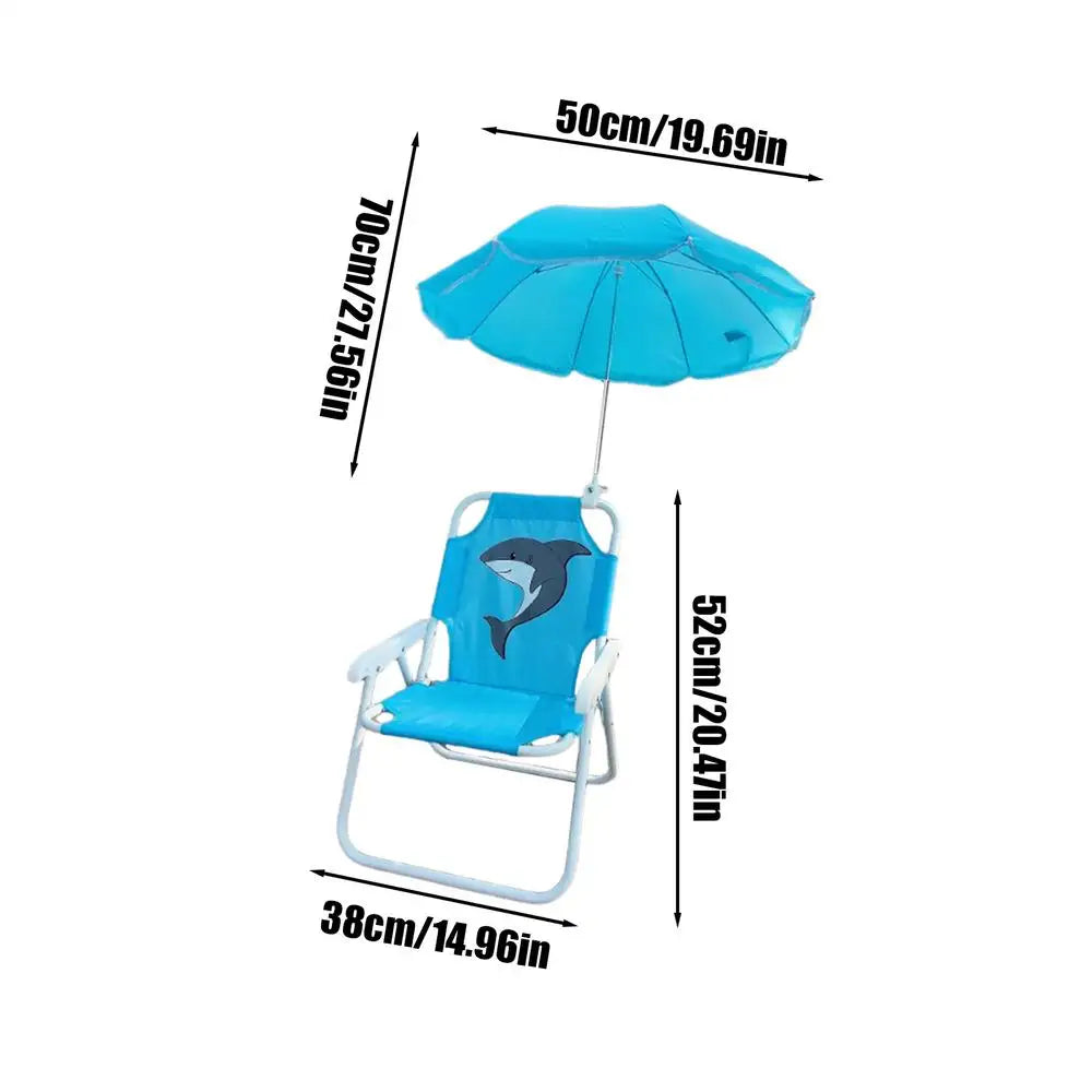 Children's Beach Chair With Umbrella Folding Lawn And Camping Chair With Summer Shade For Beach Pool Travel outdoor