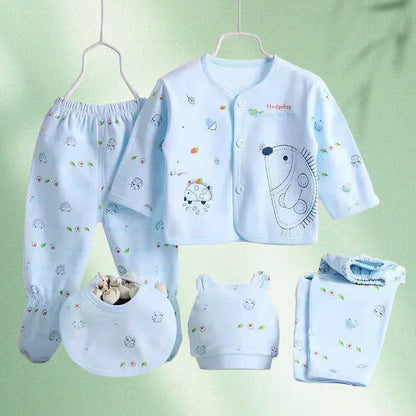 5 Pcs/set Newborn Baby 0-3 Month Clothing Set Babies T-Shirt Pants Hat Boy Girl Clothes Cotton Set
