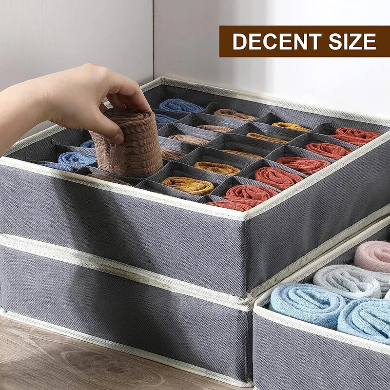 Sock Underwear Organizer Drawer Divider Foldable Closet Organizers Bins Cabinet Organization Storage Box for Socks Underwear Tie