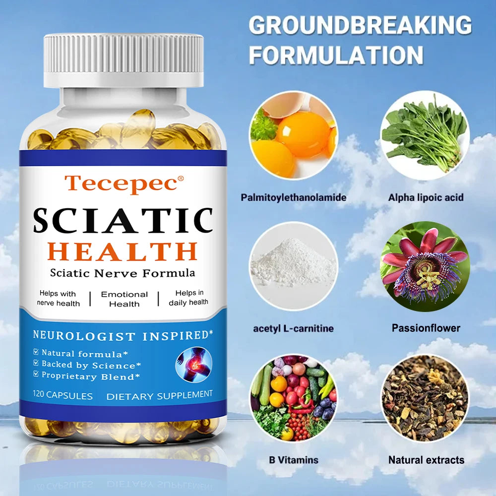 Relieve Sciatica Capsules - Relieve Pain, Improve Flexibility, Support Nerve and Joint Health, Relax Muscles