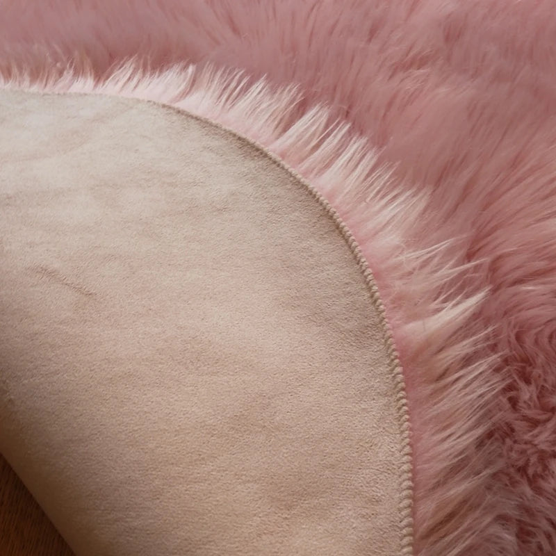 Oval Fur Rugs Bedroom Thicken Fluffy Carpet Living Room Bed Down Children's Floor Hairy Soft Sofa Foot Mat For Home Accessories