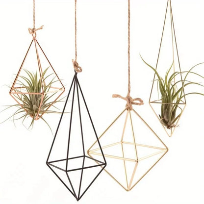 4 Air Plant Stands, Hanging Metal Geometric Stands, Plant Garden Stands, Suitable for Indoor Decoration, Holiday Displays
