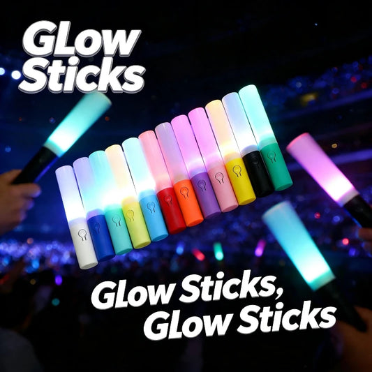 Kpop Glowing Lightstick Concerts Colorful Idol Support Rod Glow in The Dark LED Lightstick Wedding Decor Halloween Party Supplie