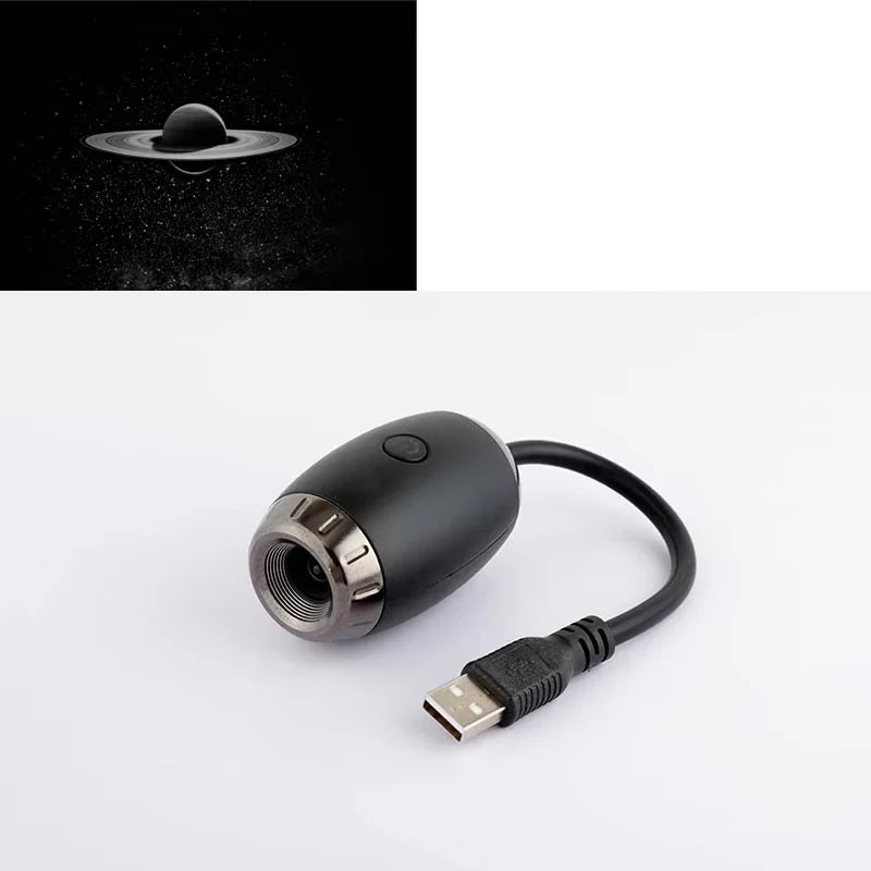 Romantic LED Starry Sky Night Light USB Powered Saturn Galaxy Projector Lamp for Car Roof Party Room Ceiling Decor Plug and Play