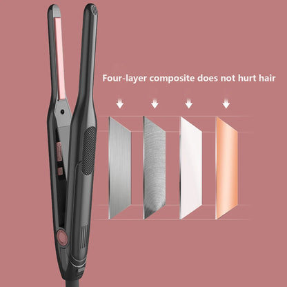 Hair Straightener Curler Professional Ceramic Coating Thinnest Plate Pencil Flat Irons For Short Hair Men's Beard Styler