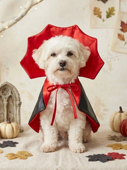 1 PC Halloween Red & Black Vampire Cape, Pet Costume SP260705215361087732970