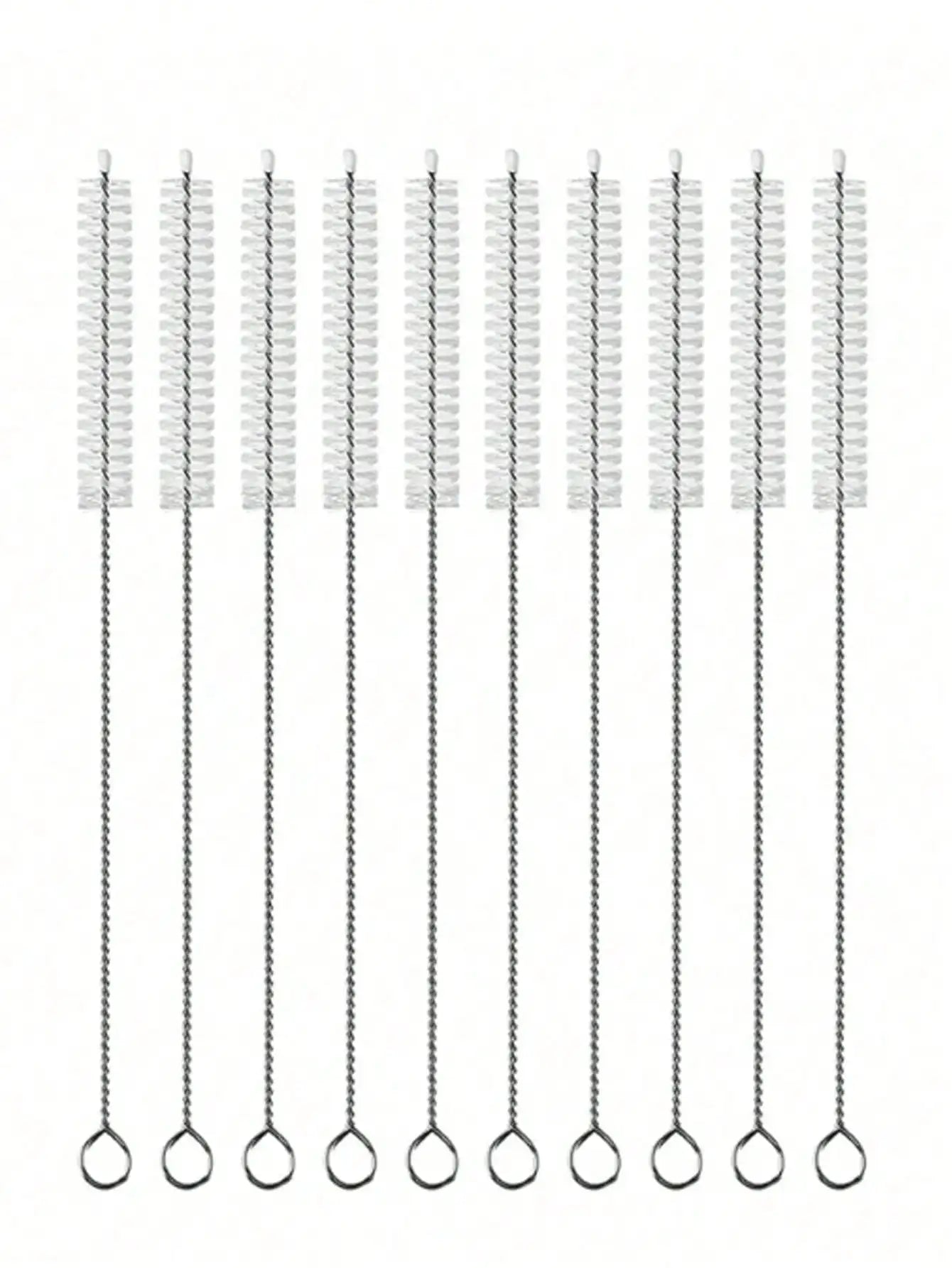 10pcs Straw Cleaning Brush, Stainless Steel Small Brush, Can Be Used To Clean Crevices, Teapots, Straws, And Baby Bottles.