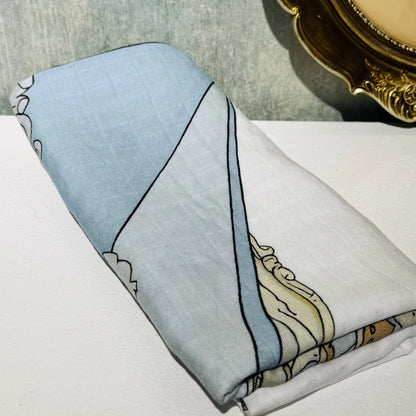 Organic Cotton Soft Baby Muslin Blanket Lightweight Breathable Swaddling Receiving Blanket for Newborn Infant, Perfect