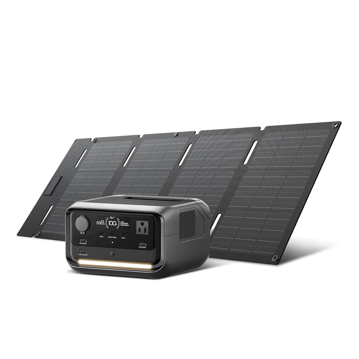 Portable Power Station,1200W AC&45W Solar Panel,Outdoor Travel,286Wh LiFePO4 Battery, Custom