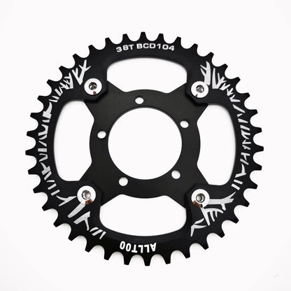 ALLTOO Bike Part Bicycle Crankset Bafang 104BCD Motor Aluminum Alloy Chainring Mid Drive Adapter For Electric E-bike 32T-52T