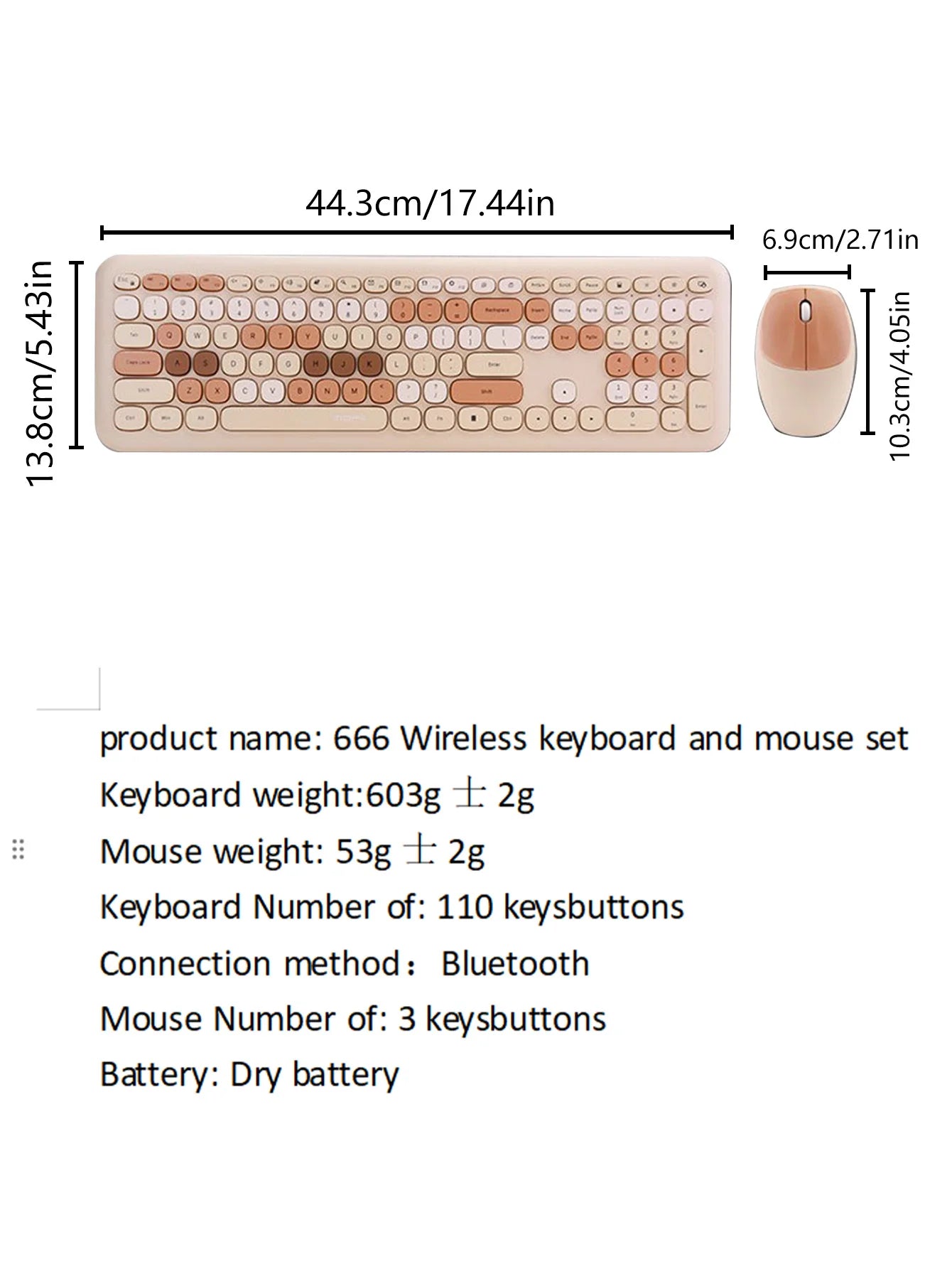 110-key color wireless keyboard and mouse set, with noise-reducing silent keys, suitable for laptops and desktop computers