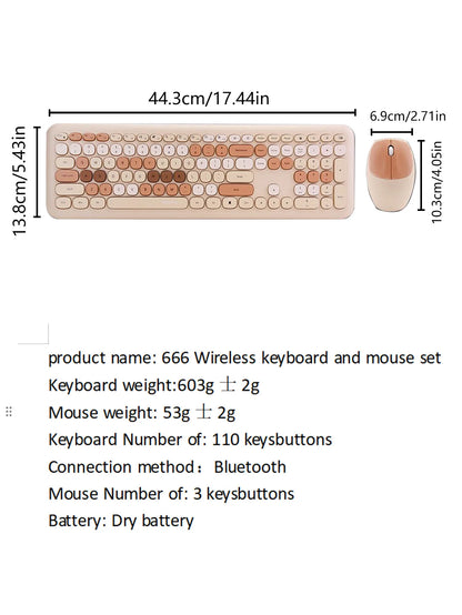 110-key color wireless keyboard and mouse set, with noise-reducing silent keys, suitable for laptops and desktop computers