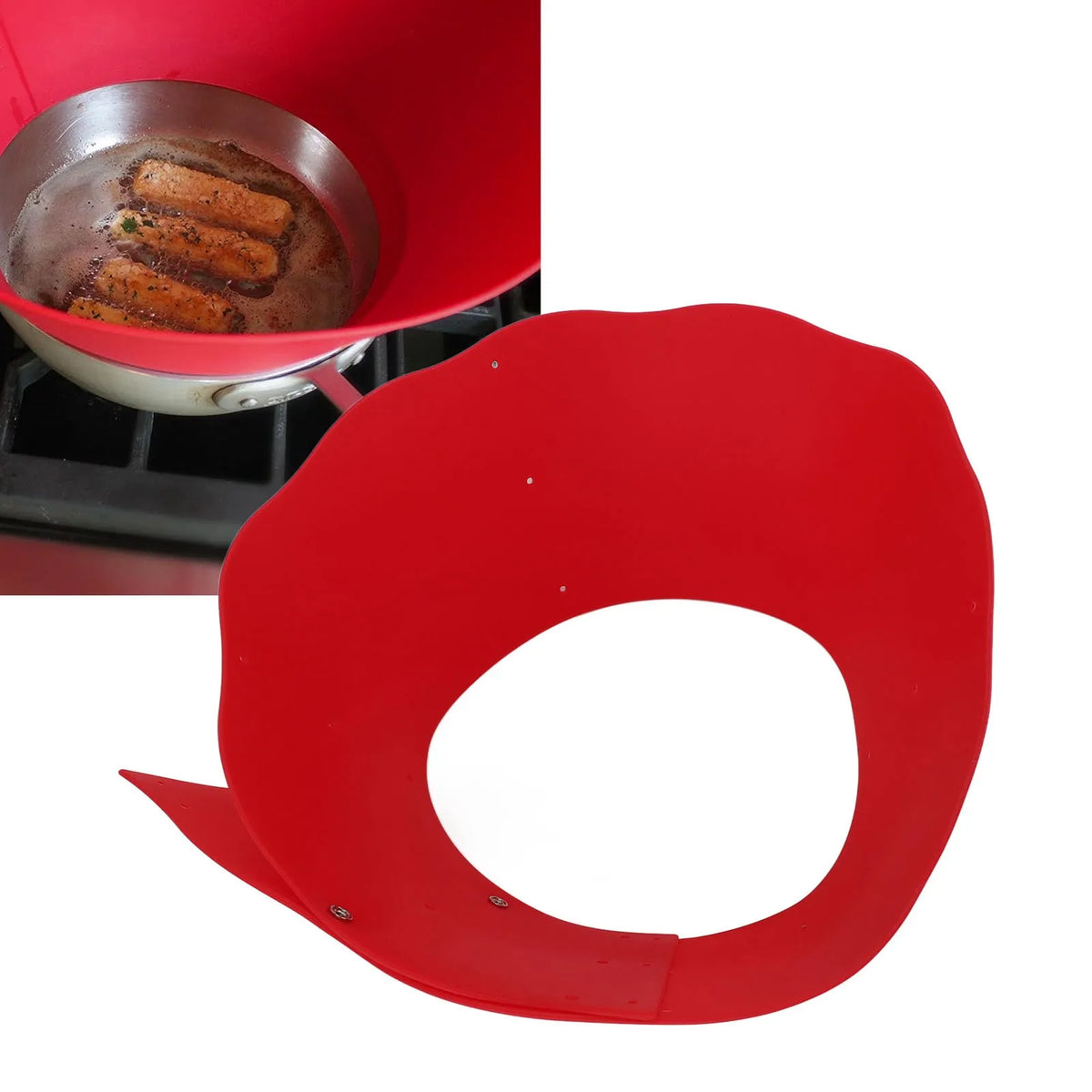 Splatter Guard Silicone Anti Oil Splashing Adjustable Frying Pan Wall Cooking Supplies Red Frying Pan Guard Cooking Supplies