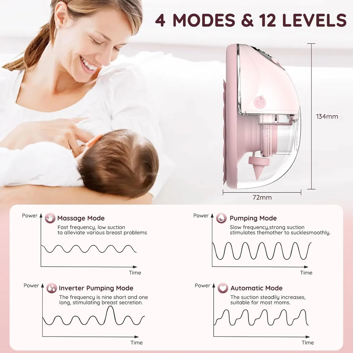 Wearable Breast Pump Electric Handsfree BPA Free With Heating &UV Sterilize Lid Optional Silent Wireless Upgrade Breastmilk Pump