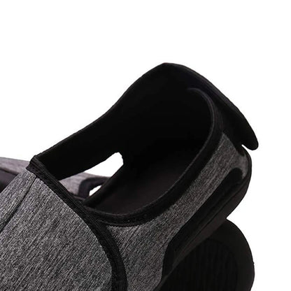 Hook and Loop Fastener Shoes Adjustable Edema House Shoes Breathable Wide Open Toe Sandals Non-Slip for Indoor Outdoor