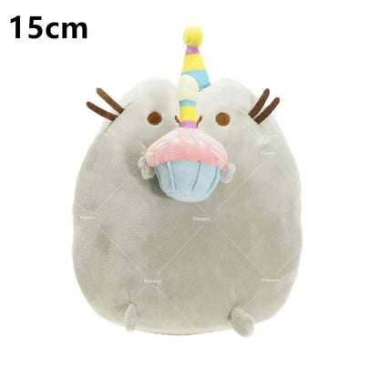 The Pusheen Cat Balloons Birthday Decoration Party Supplies Cartoon Grey Pet Fat Cat Theme Banner Backdrop Cake Topper Sticker
